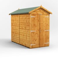 8 x 4 Power Windowless Apex Double Door