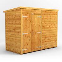 8 x 4 Power Windowless Pent Double Door