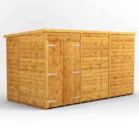 12 x 6 Power Windowless Pent Double Door