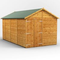 14 x 8 Power Windowless Apex Double Doors