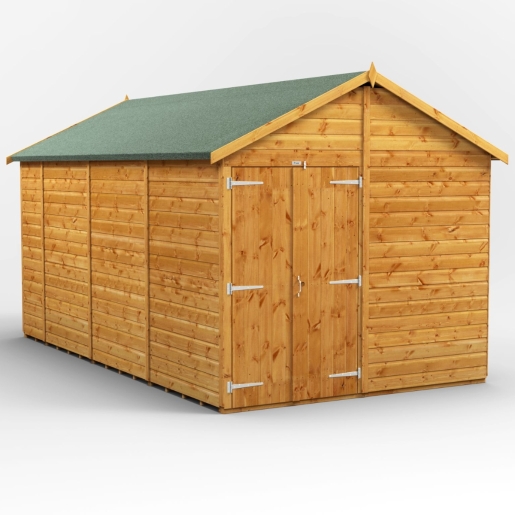14 x 8 Power Windowless Apex Double Doors