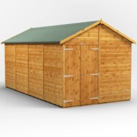 16 x 8 Power Windowless Apex Double Doors