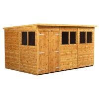 12 x 8 Power Pent Double Door Garden Shed