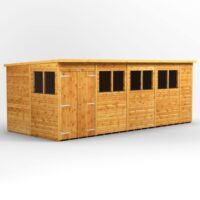 18 x 8 Power Pent Double Door Garden Shed