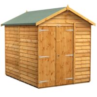 8 x 6 Power Overlap Apex Double Doors No Windows