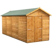 16 x 6 Power Overlap Apex Double Doors No Windows