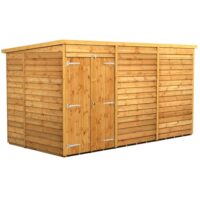 12 x 6 Power Overlap Pent Double Doors No Windows