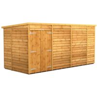 14 x 6 Power Overlap Pent Double Doors No Windows