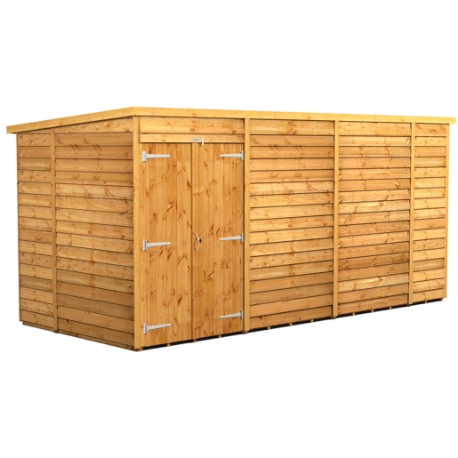14 x 6 Power Overlap Pent Double Doors No Windows