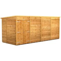 16 x 6 Power Overlap Pent Double Doors No Windows
