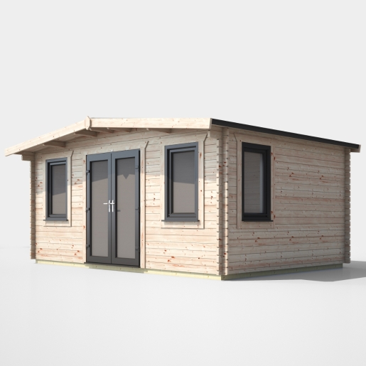 12 x 16 Power Chalet Log Cabin Centre Door