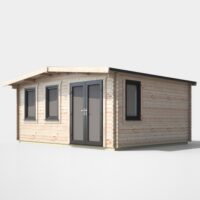 14 x 16 Power Chalet Log Cabin Right Doors