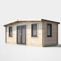 8 x 18 Power Chalet Log Cabin Centre Doors