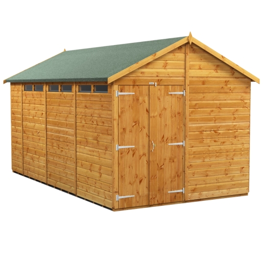 14 x 8 Power Apex Double Door Security Shed
