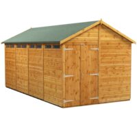 16 x 8 Power Apex Double Door Security Shed