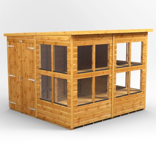 8 x 8 Power Pent Double Door Potting Shed