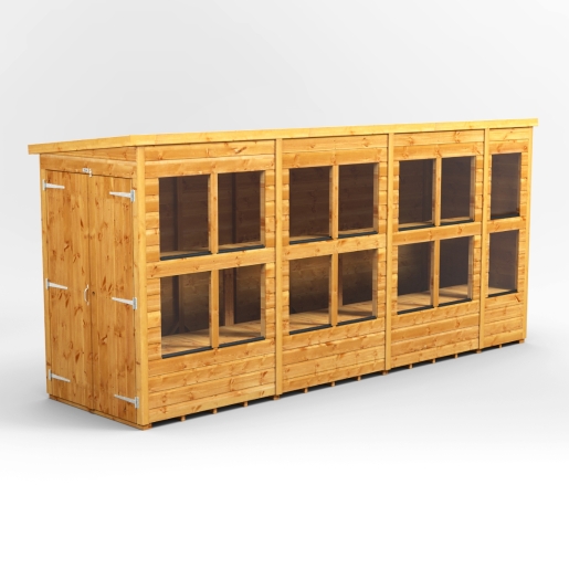 14 x 4 Power Pent Double Door Potting Shed