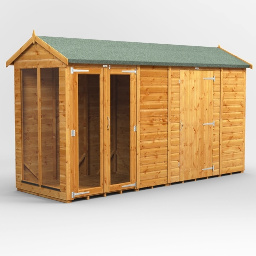 12 x 4 Power Apex Summerhouse With 6ft Side Store