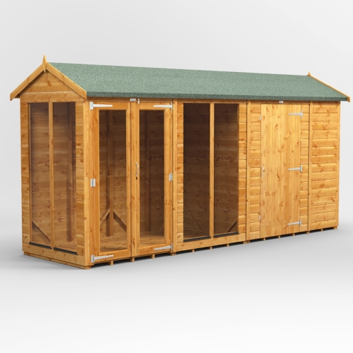 14 x 4 Power Apex Summerhouse With 6ft Side Store