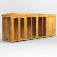 16 x 4 Power Pent Summerhouse With 4ft Side Store