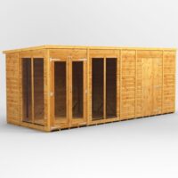 16 x 6 Power Pent Summerhouse With 6ft Side Store