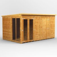 12 x 8 Power Pent Summerhouse With 6ft Side Store