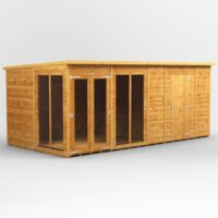 16 x 8 Power Pent Summerhouse With 6ft Side Store