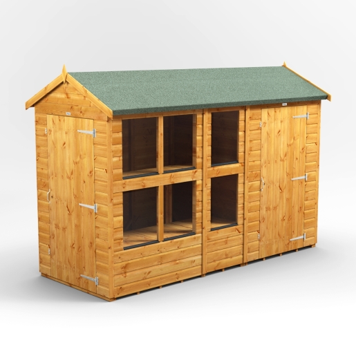 10 x 4 Power Apex Potting Shed With 4ft Side Store
