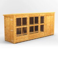 14 x 4 Power Pent Potting Shed With 4ft Side Store