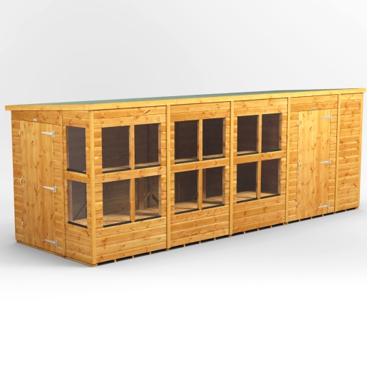 18 x 6 Power Pent Potting Shed With 6ft Side Store