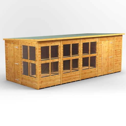 18 x 8 Power Pent Potting Shed With 6ft Side Store