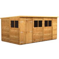 14 x 8 Power Overlap Pent Double Door Shed