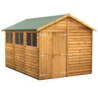 12 x 8 Power Overlap Apex Double Door Shed