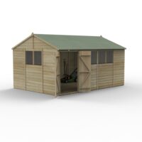 Beckwood 15x10 Reverse Apex Shed 6 Windows DoubleDoor Installed