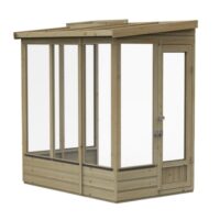 6 x 4 Wallscape LEAN-TO Greenhouse Solid Back Forest Garden