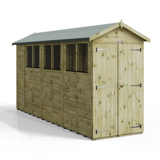 14x4 Premium Powersheds Apex Double Doors