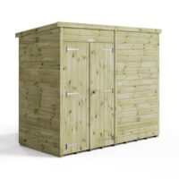 8x4 Premium Powersheds Pent No Windows Double Doors