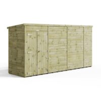 14x4 Premium Powersheds Pent No Windows Double Doors