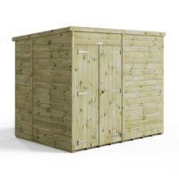8x6 Premium Powersheds Pent No Windows Double Doors