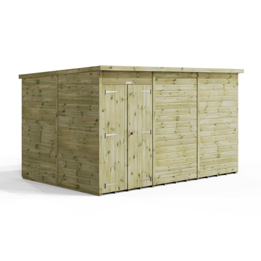 12x8 Premium Powersheds Windowless Pent Double Doors