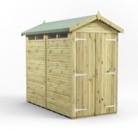 8x4 Premium Powersheds Security Apex Double Doors