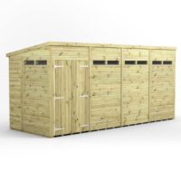 16x6 Premium Powersheds Security Pent Double Doors
