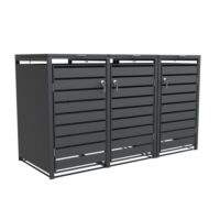 Triple Bin Storage with Lid - Charcoal