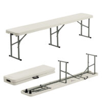 6 feet / 180cm Four Person Folding Trestle Bench - White