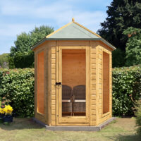 Shire Kendall 5' 10" x 7' Hexagonal Hip Summerhouse - Premium Dip Treated Tongue & Groove