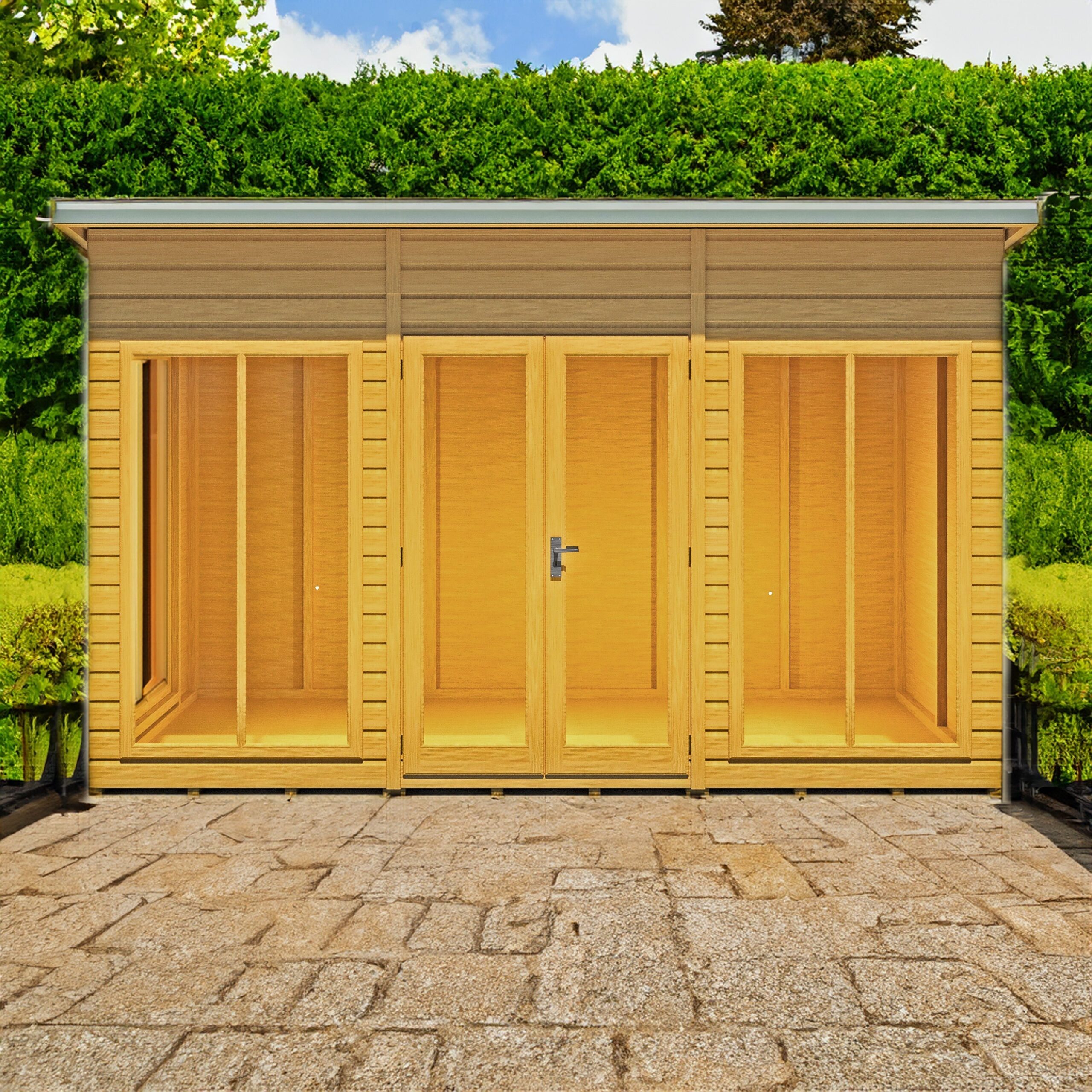 Shire Lela 5' 10" x 11' 8" Pent Summerhouse - Premium Dip Treated Shiplap