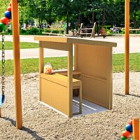 Shire Little Shopper 3' 4" x 4' 9" Pent Children's Playhouse - Classic Dip Treated Shiplap