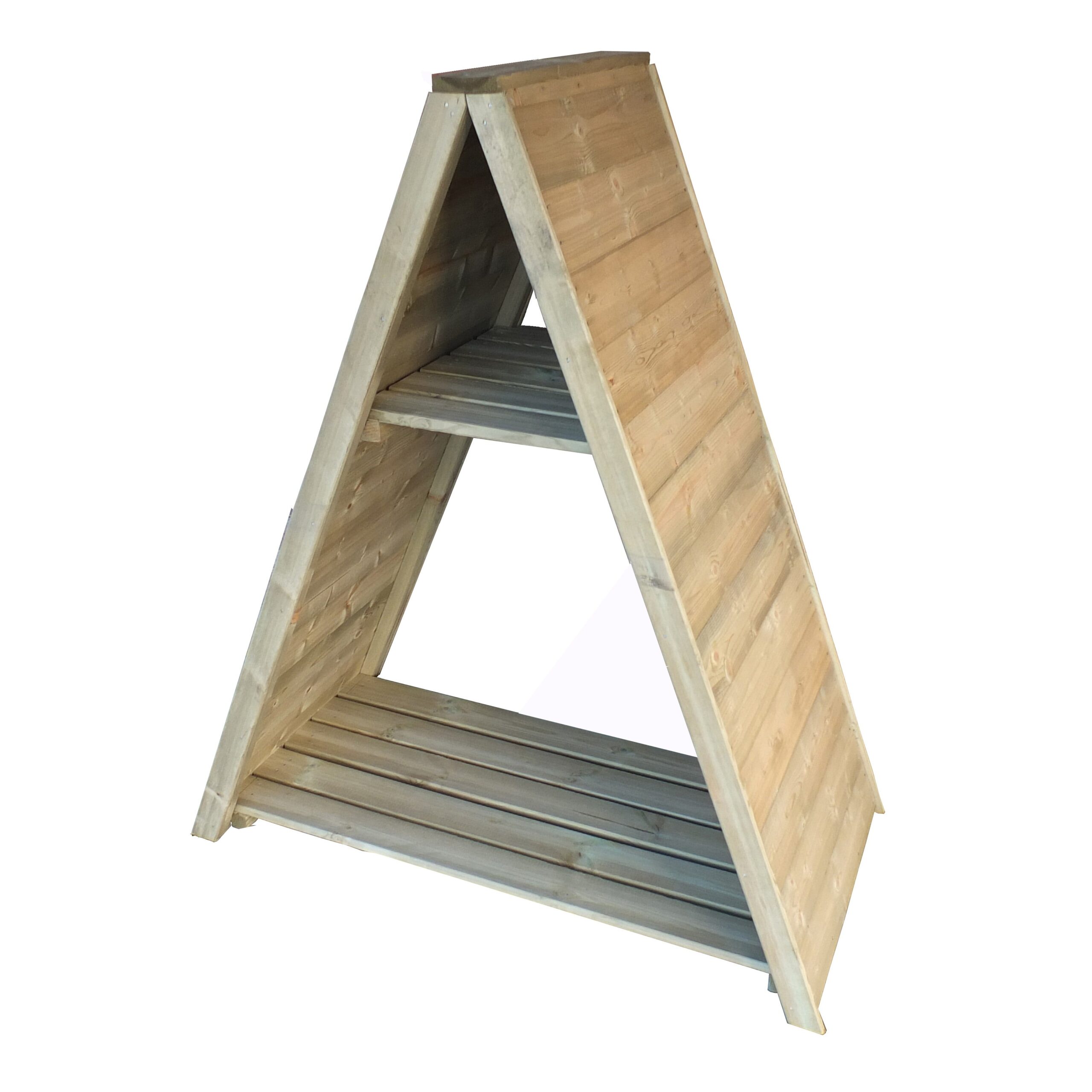 Triangular 1' 11" x 4' Apex Log Store - Premium Pressure Treated Shiplap