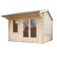 Shire Marlborough 8' 11" x 11' 9" Reverse Apex Log Cabin - Premium 28mm Cladding Tongue & Groove