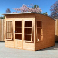 Shire Orchid 7' 7" x 7' 10" Curved Summerhouse - Premium Dip Treated Shiplap